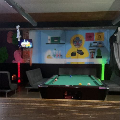 Interior lounge of The High Doctor cannabis club